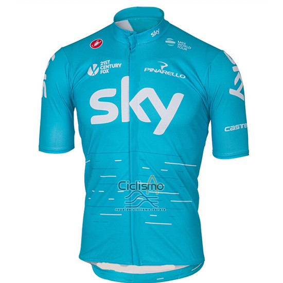 Sky Ropa Ciclismo Culotte Corto 2017 Mangas Cortas Azul